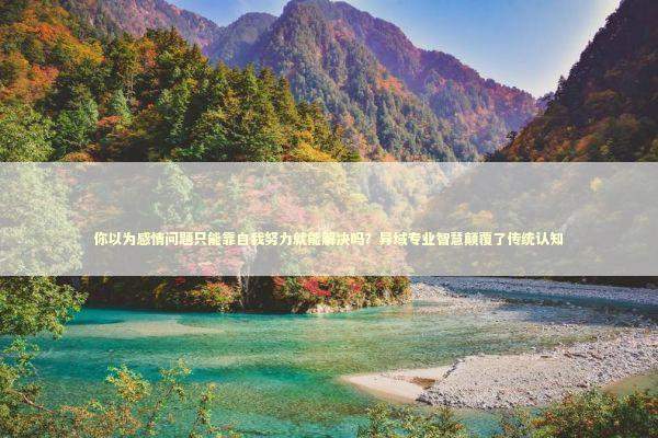 你以为感情问题只能靠自我努力就能解决吗？异域专业智慧颠覆了传统认知